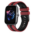 For Amazfit GTS 3 20mm Two-Color Sports Silicone Watch Band(Red+Black) - free shipping - PMC TechLife - Order now!