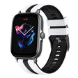 For Amazfit GTS 3 20mm Two-Color Sports Silicone Watch Band(White+Black) - free shipping - PMC TechLife - Order now!