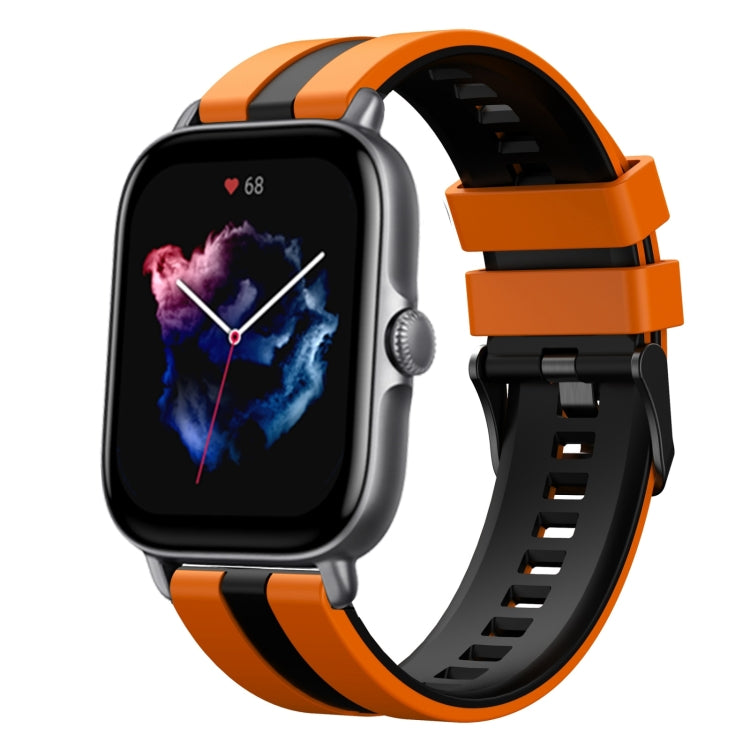 For Amazfit GTS 3 20mm Two-Color Sports Silicone Watch Band(Orange+Black) - free shipping - PMC TechLife - Order now!
