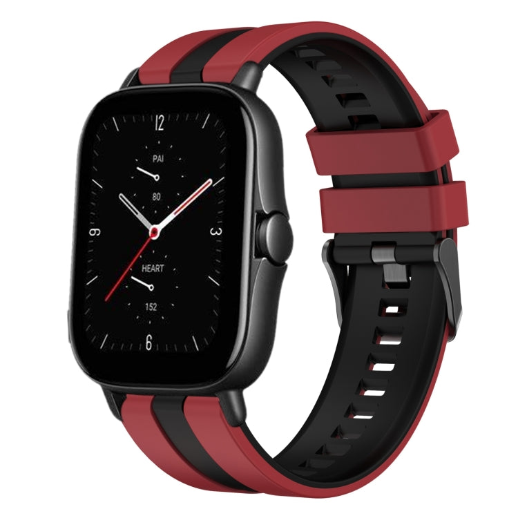 For Amazfit GTS 2E 20mm Two-Color Sports Silicone Watch Band(Red+Black) - free shipping - PMC TechLife - Order now!