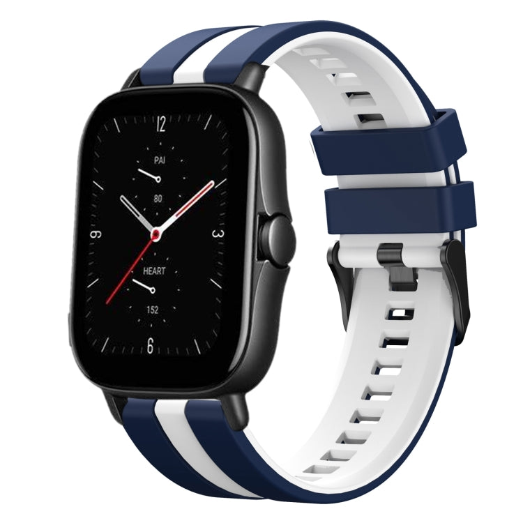 For Amazfit GTS 2E 20mm Two-Color Sports Silicone Watch Band(Blue+White) - free shipping - PMC TechLife - Order now!