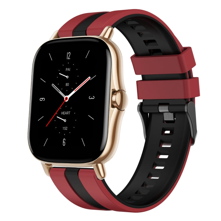 For Amazfit GTS 2 20mm Two-Color Sports Silicone Watch Band(Red+Black) - free shipping - PMC TechLife - Order now!