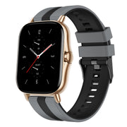 For Amazfit GTS 2 20mm Two-Color Sports Silicone Watch Band(Grey+Black)