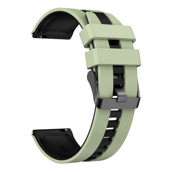 For Amazfit GTS 2 Mini 20mm Two-Color Sports Silicone Watch Band(Light Green+Black)