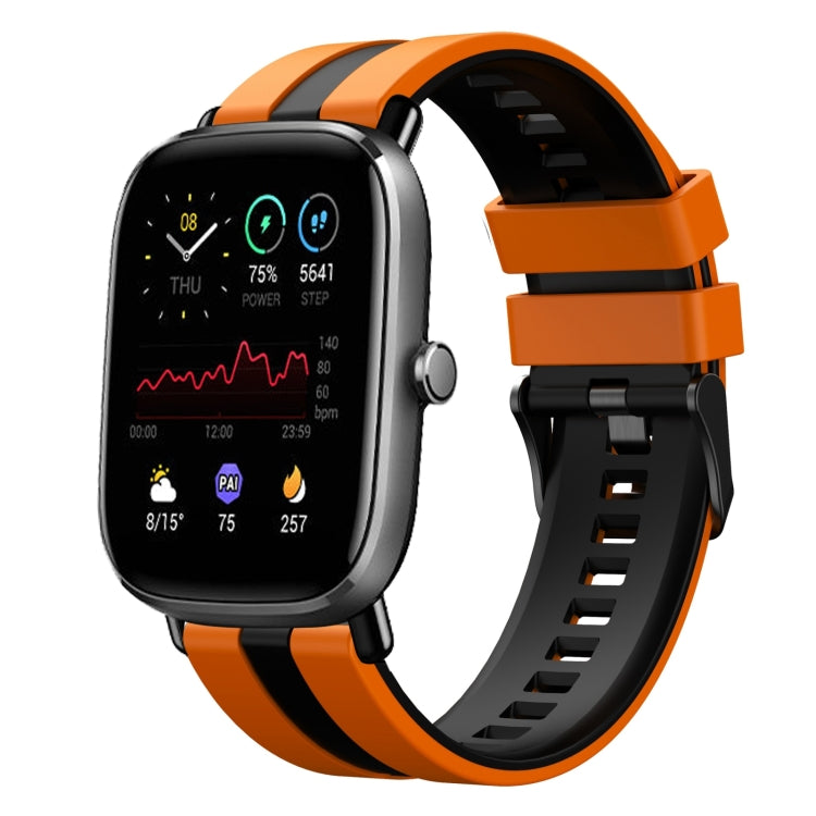 For Amazfit GTS 2 Mini 20mm Two-Color Sports Silicone Watch Band(Orange+Black) - free shipping - PMC TechLife - Order now!