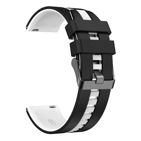 For Amazfit GTS 2 Mini 20mm Two-Color Sports Silicone Watch Band(Black+White)