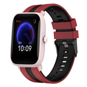 For Amazfit Pop Pro 20mm Two-Color Sports Silicone Watch Band(Red+Black)