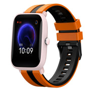 For Amazfit Pop Pro 20mm Two-Color Sports Silicone Watch Band(Orange+Black)