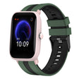 For Amazfit Pop Pro 20mm Two-Color Sports Silicone Watch Band(Olive Green+Black) - free shipping - PMC TechLife - Order now!