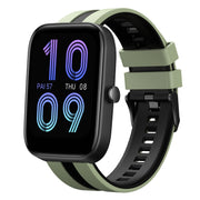 For Amazfit Bip3 20mm Two-Color Sports Silicone Watch Band(Light Green+Black)