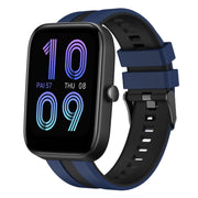 For Amazfit Bip3 20mm Two-Color Sports Silicone Watch Band(Blue+Black)
