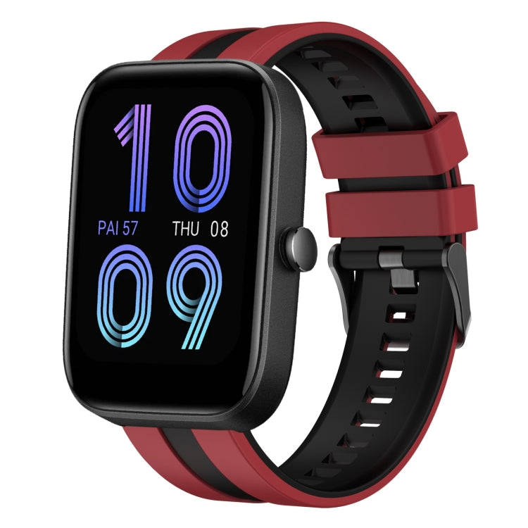 For Amazfit Bip3 Pro 20mm Two-Color Sports Silicone Watch Band(Red+Black) - free shipping - PMC TechLife - Order now!