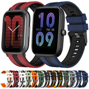 For Amazfit Active 20mm Two-Color Sports Silicone Watch Band(Red+Black)