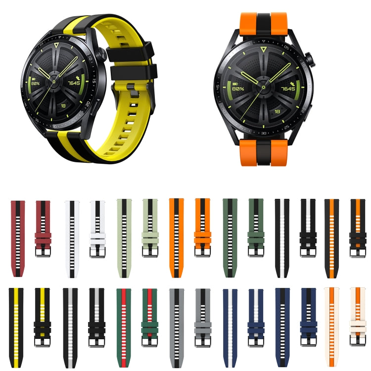 For Amazfit GTS 4 20mm Two-Color Sports Silicone Watch Band(Blue+Black)