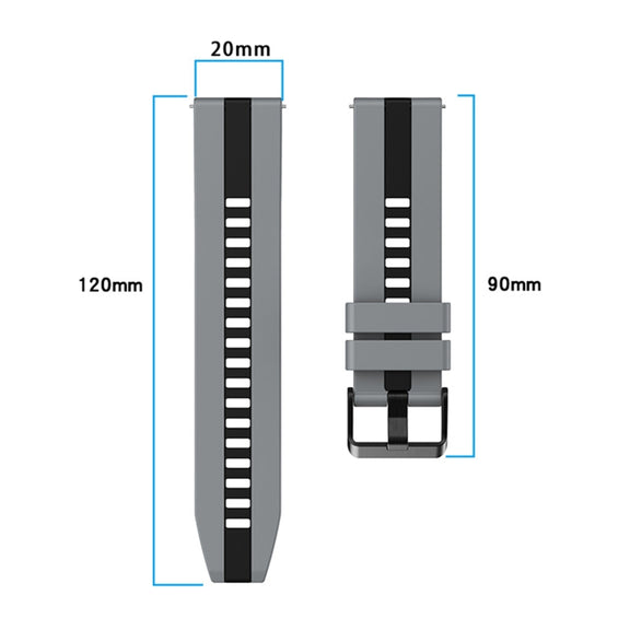 For Amazfit GTS 2 20mm Two-Color Sports Silicone Watch Band(Black+Orange)