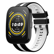 For Amazfit Bip 5 22mm Two-Color Sports Silicone Watch Band(Black+White)