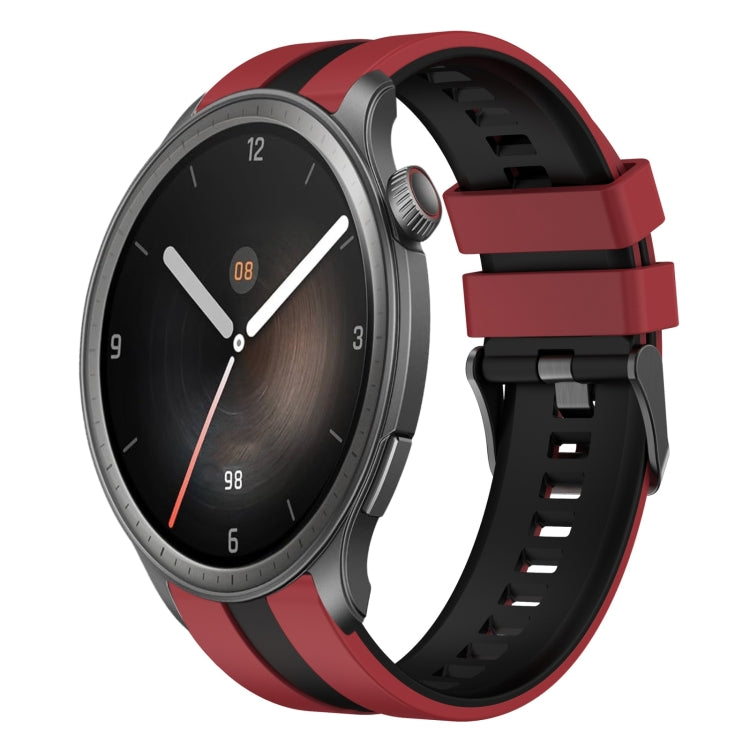 For Amazfit Balance 22mm Two-Color Sports Silicone Watch Band(Red+Black) - free shipping - PMC TechLife - Order now!