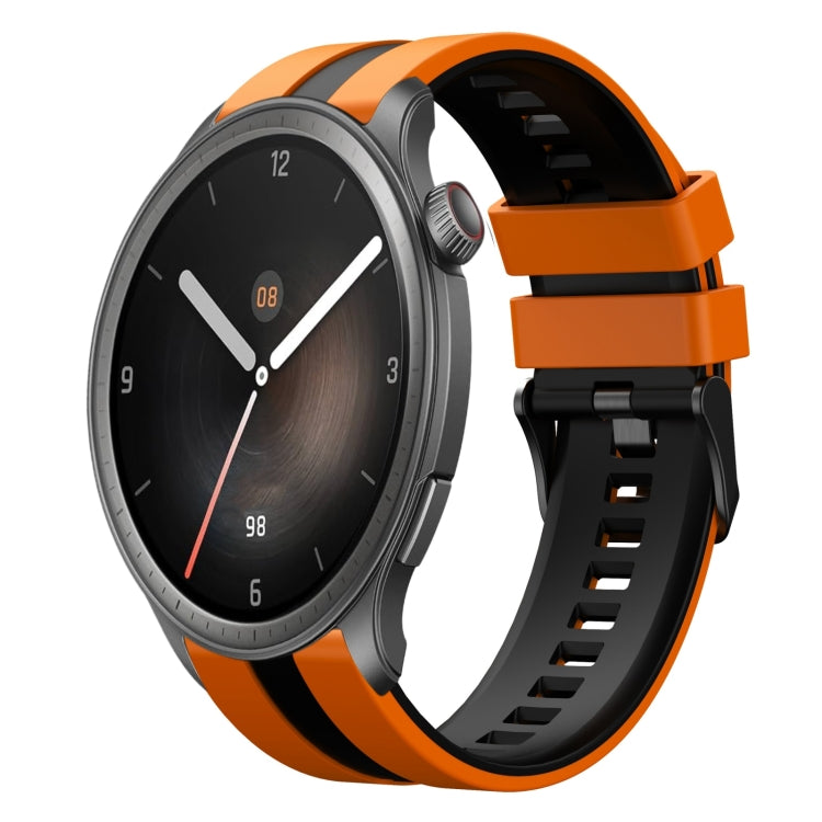 For Amazfit Balance 22mm Two-Color Sports Silicone Watch Band(Orange+Black) - free shipping - PMC TechLife - Order now!