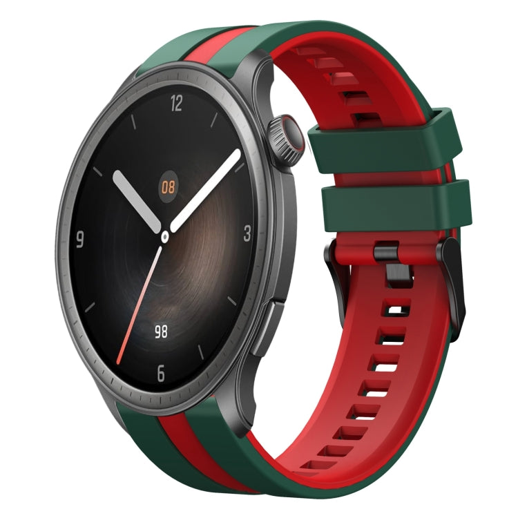 For Amazfit Balance 22mm Two-Color Sports Silicone Watch Band(Green+Red) - free shipping - PMC TechLife - Order now!