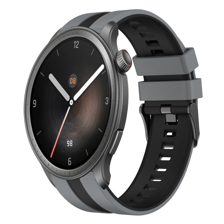 For Amazfit Balance 22mm Two-Color Sports Silicone Watch Band(Grey+Black) - free shipping - PMC TechLife - Order now!