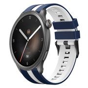 For Amazfit Balance 22mm Two-Color Sports Silicone Watch Band(Blue+White)