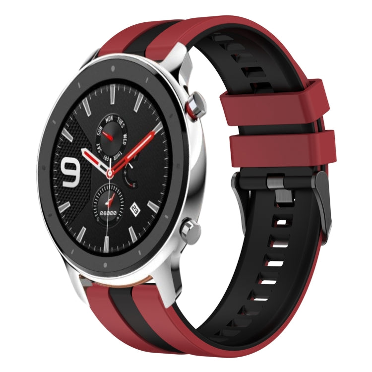 For Amazfit GTR 4 22mm Two-Color Sports Silicone Watch Band(Red+Black) - free shipping - PMC TechLife - Order now!
