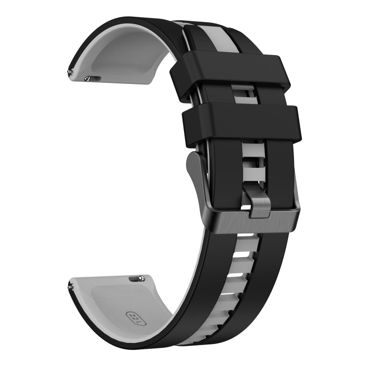 For Amazfit GTR 2e 22mm Two-Color Sports Silicone Watch Band(Black+Grey) - free shipping - PMC TechLife - Order now!