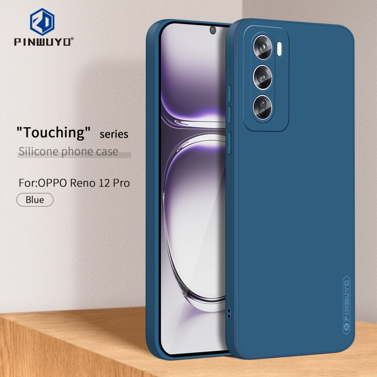 For OPPO Reno12 Pro Global PINWUYO Sense Series Liquid Silicone TPU Phone Case(Blue)