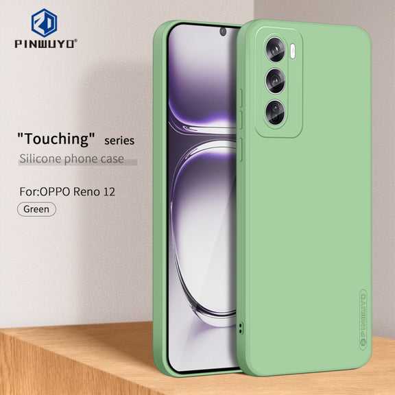 For OPPO Reno12 Global PINWUYO Sense Series Liquid Silicone TPU Phone Case(Green)