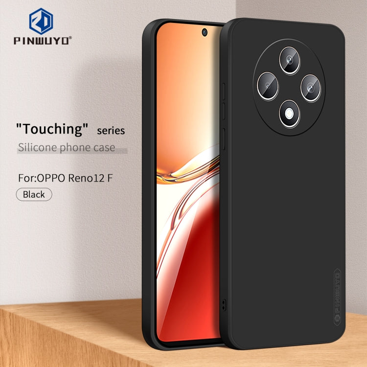 For OPPO Reno12 F PINWUYO Sense Series Liquid Silicone TPU Phone Case(Black)