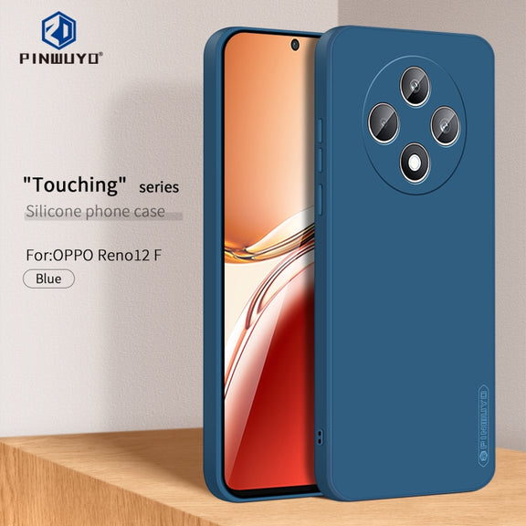 For OPPO Reno12 F PINWUYO Sense Series Liquid Silicone TPU Phone Case(Blue)