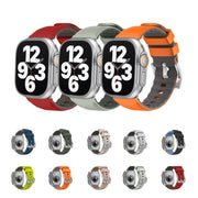 For Apple Watch Series 10 42mm Two-Color Silicone Watch Band(Orange)