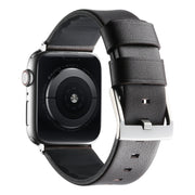For Apple Watch Series 5 40mm Genuine Leather Hybrid Silicone Watch Band(Coffee Sliver Buckle)