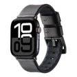 For Apple Watch Series 10 46mm Genuine Leather Hybrid Silicone Watch Band(Coffee Black Buckle) - Watch Bands by PMC TechLife | Online Shopping South Africa | PMC TechLife | Buy Now Pay Later Mobicred