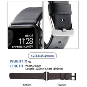 For Apple Watch Ultra 2 49mm Genuine Leather Hybrid Silicone Watch Band(Coffee Black Buckle)