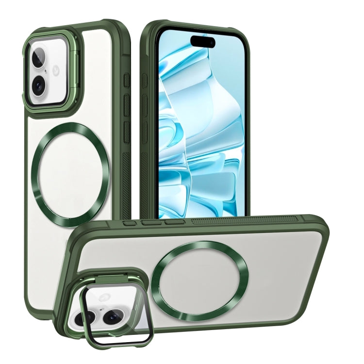 For iPhone 16 Plus CD-grain Magsafe Acrylic Hybrid TPU Phone Case(Green) - iPhone 16 Plus Cases by PMC TechLife | Online Shopping South Africa | PMC TechLife | Buy Now Pay Later Mobicred