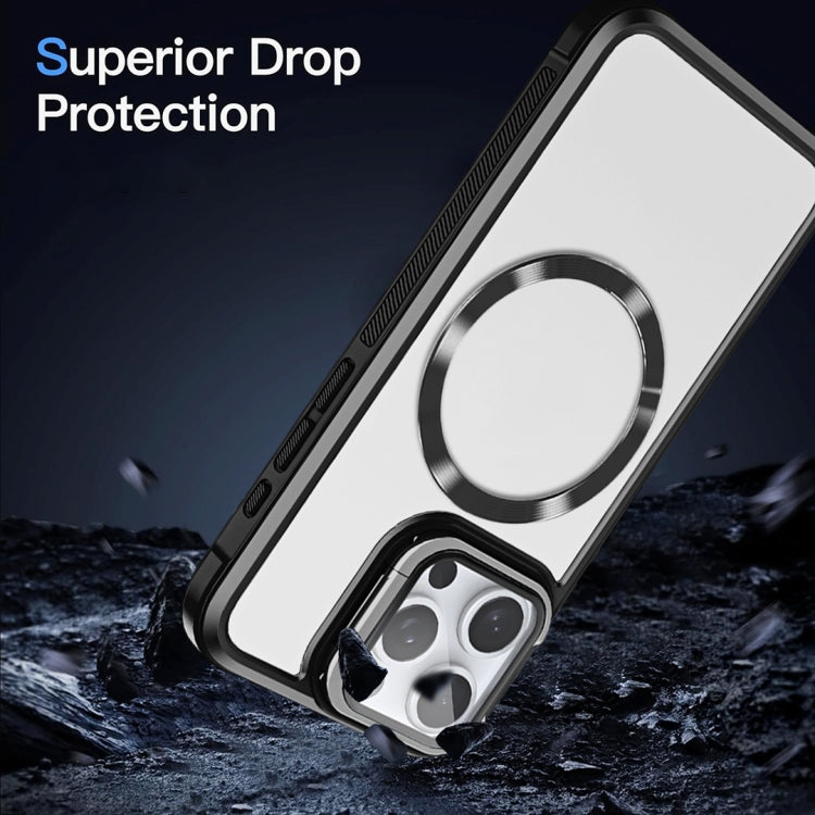 For iPhone 16 Plus CD-grain Magsafe Acrylic Hybrid TPU Phone Case(Green)