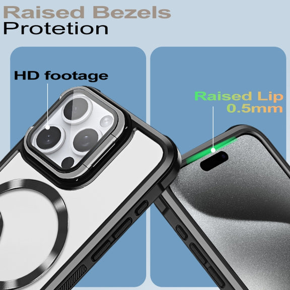 For iPhone 16 Plus CD-grain Magsafe Acrylic Hybrid TPU Phone Case(Green)