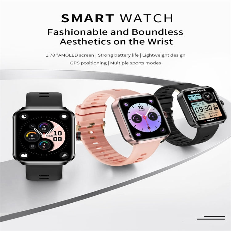 NX22 1.78 inch Color Screen Smart Watch, Support Bluetooth Call / Wellness Tracking(Black)