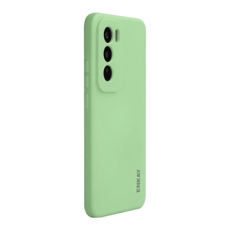 For OPPO Reno12 ENKAY Liquid Silicone Soft Shockproof Phone Case(Light Green) - OPPO Cases by ENKAY | Online Shopping South Africa | PMC Jewellery | Buy Now Pay Later Mobicred