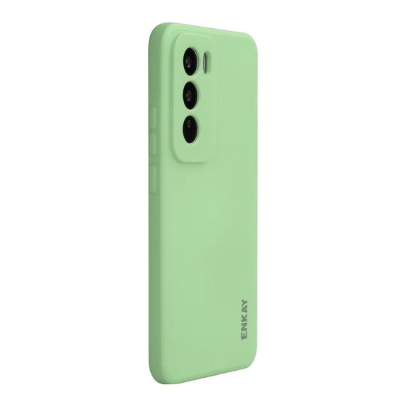 For OPPO Reno12 ENKAY Liquid Silicone Soft Shockproof Phone Case(Light Green)