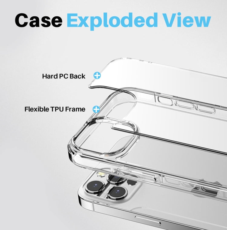 For iPhone 16 Pro NORTHJO 5 in 1 Clear Phone Case with 2pcs Screen Film + 2pcs Camera Lens Film