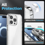 For iPhone 16 Pro Max NORTHJO 5 in 1 Clear Phone Case with 2pcs Screen Film + 2pcs Camera Lens Film