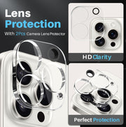 For iPhone 16 Pro Max NORTHJO 5 in 1 Clear Phone Case with 2pcs Screen Film + 2pcs Camera Lens Film
