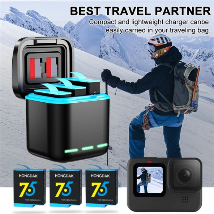 GP-810 Rechargeable 3-Battery Charger Station Storage Case for GoPro HERO5 /6 /7 /8 - Charger by PMC TechLife | Online Shopping South Africa | PMC TechLife | Buy Now Pay Later Mobicred