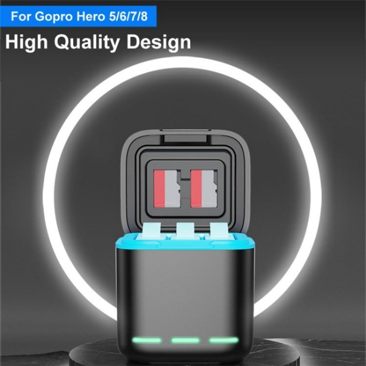 GP-810 Rechargeable 3-Battery Charger Station Storage Case for GoPro HERO5 /6 /7 /8 - Charger by PMC TechLife | Online Shopping South Africa | PMC TechLife | Buy Now Pay Later Mobicred