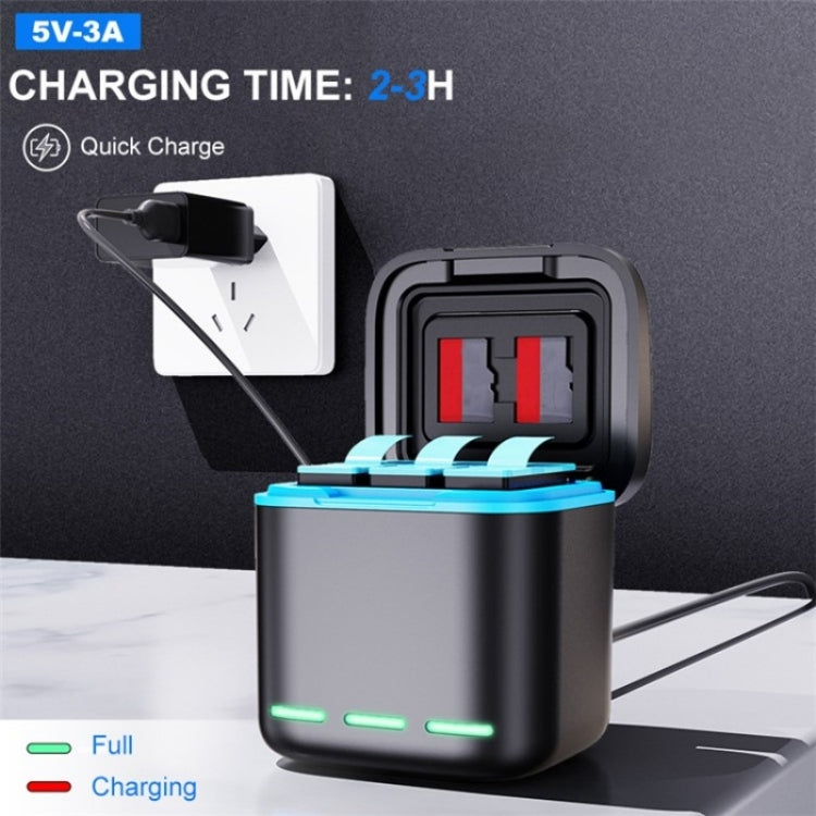 GP-810 Rechargeable 3-Battery Charger Station Storage Case for GoPro HERO5 /6 /7 /8 - Charger by PMC TechLife | Online Shopping South Africa | PMC TechLife | Buy Now Pay Later Mobicred