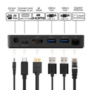 WAVLINK UHP3D01G Gigabit Ethernet USB 3.0 Multi-Function HUB 4K HD Docking Station(AU Plug)