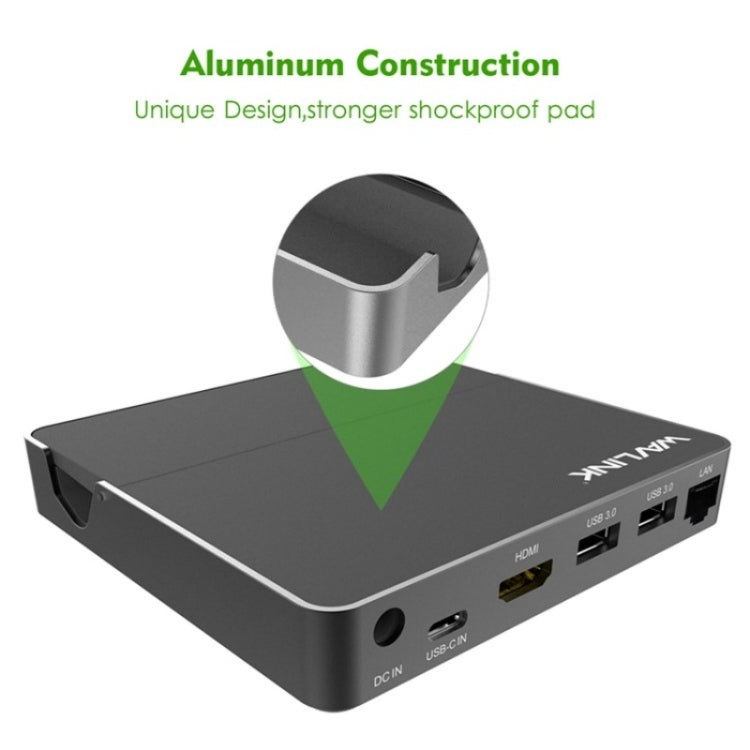 WAVLINK UHP3D01G Gigabit Ethernet USB 3.0 Multi-Function HUB 4K HD Docking Station(AU Plug)