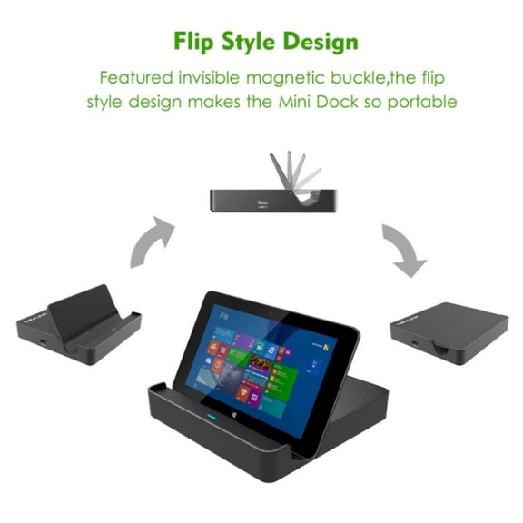 WAVLINK UHP3D01G Gigabit Ethernet USB 3.0 Multi-Function HUB 4K HD Docking Station(AU Plug)